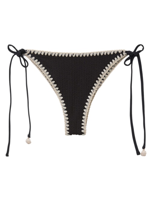 Calcinha De Biquíni Brasileira Bicolor – Preto