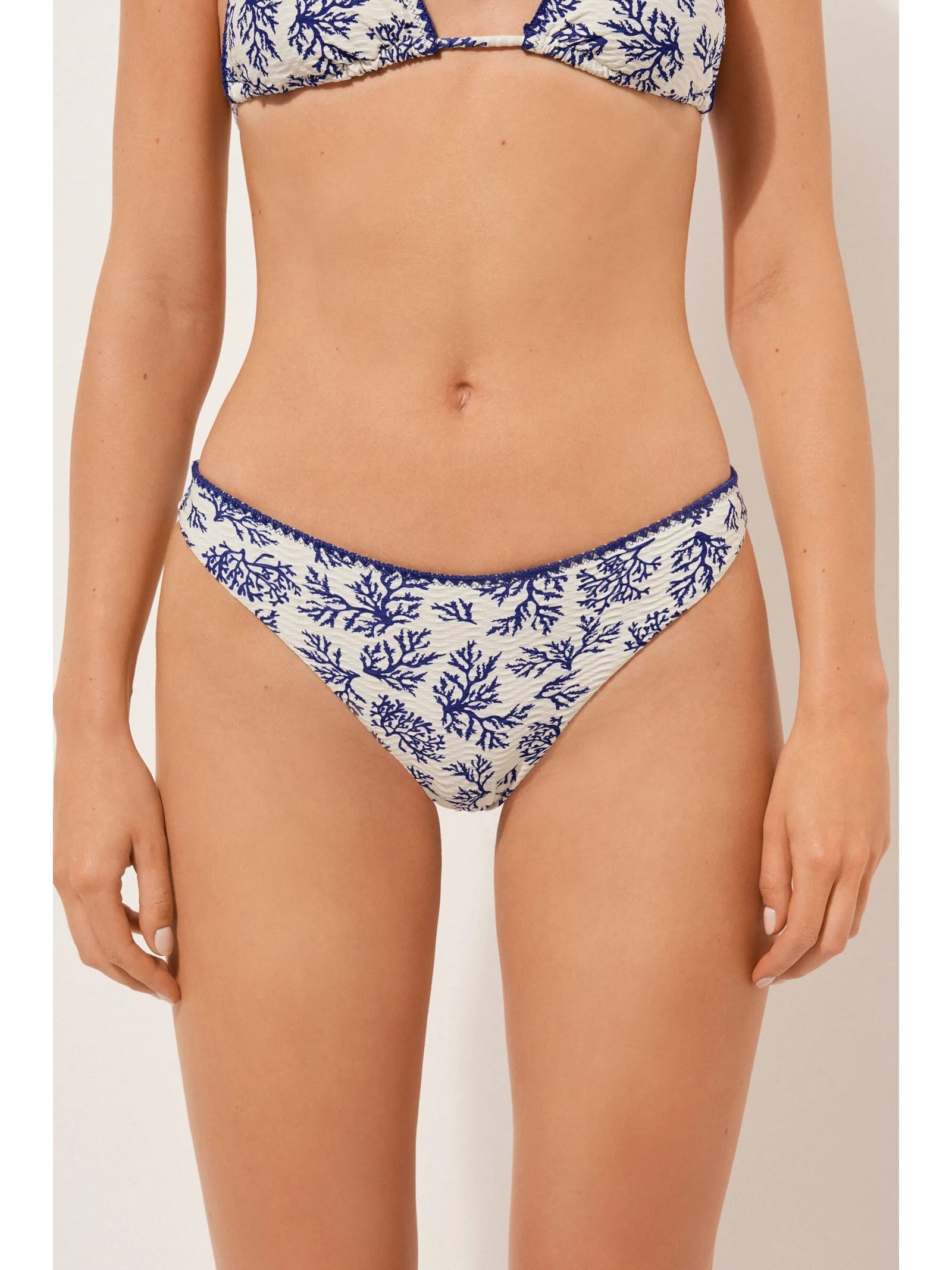 Calcinha De Biquíni Brasileira Blue Corals Azul Calzedonia