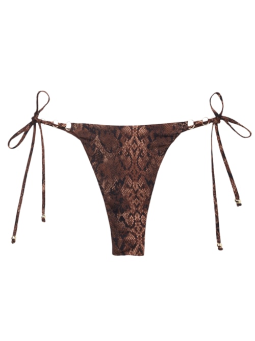 Calcinha De Biquíni Brasileira Brown Snake – Marrom