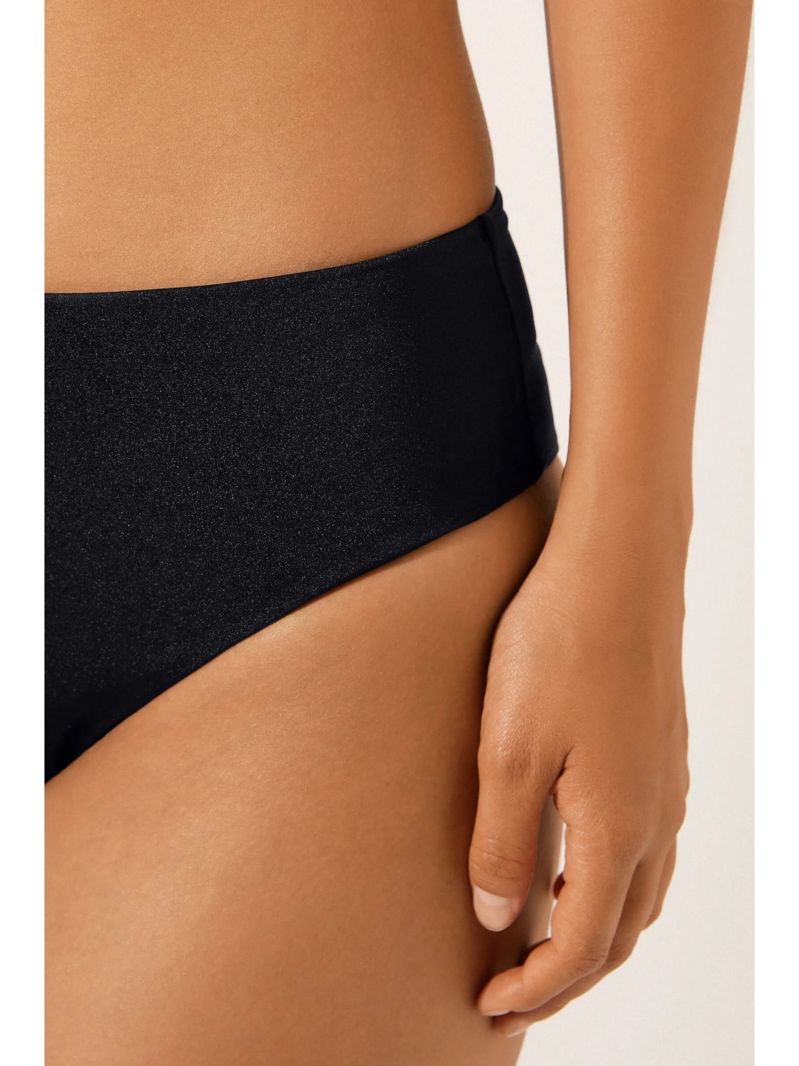 Calcinha De Biquíni Brasileira Cintura Alta Corset Charm Preto Calzedonia