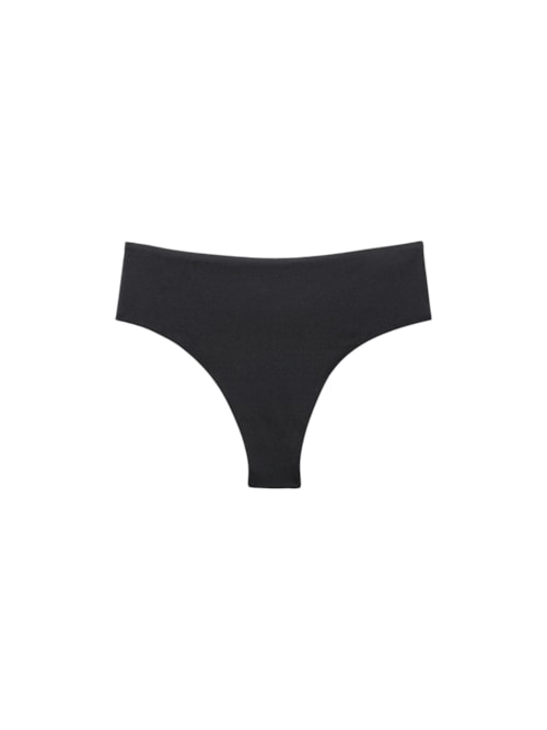 Calcinha De Biquíni Brasileira Cintura Alta Corset Charm – Preto