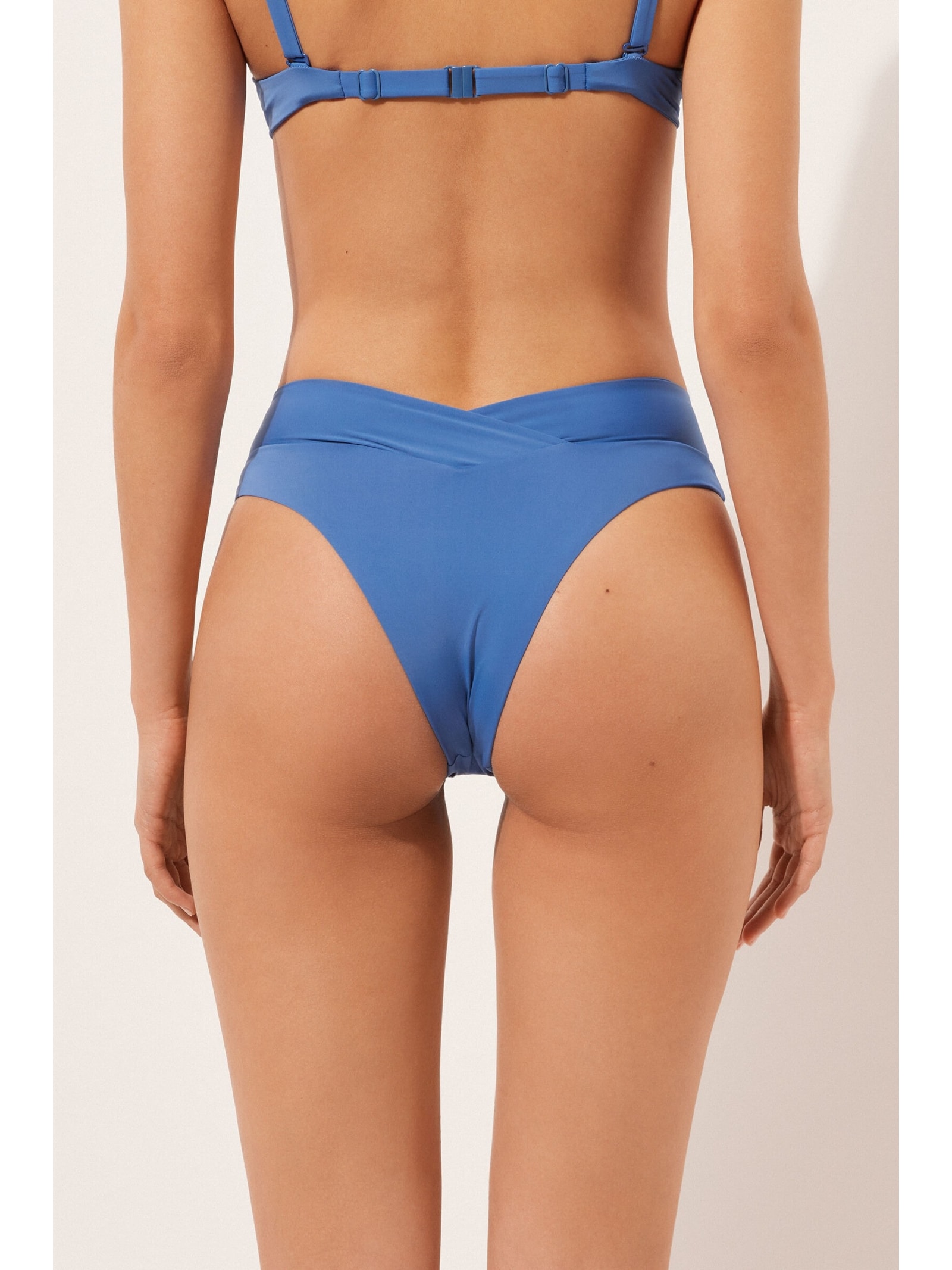 Calcinha De Biquíni Brasileira Cintura Alta Indonésia Azul Calzedonia