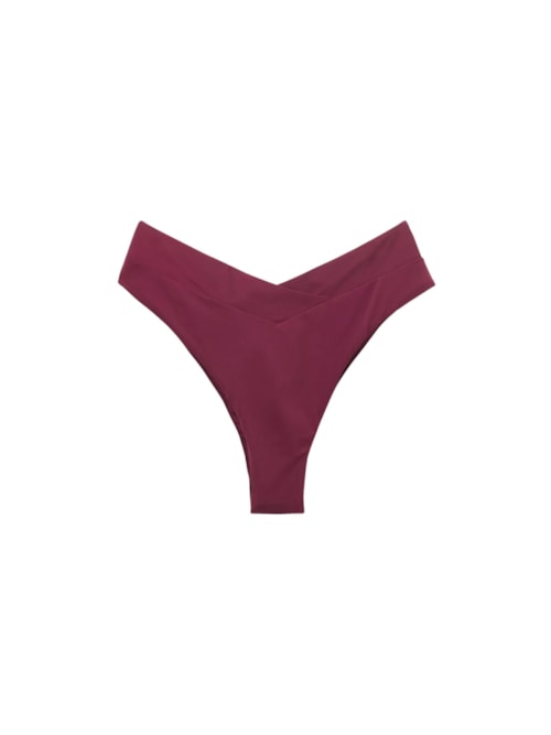 Calcinha De Biquíni Brasileira Cintura Alta Indonésia – Bordô
