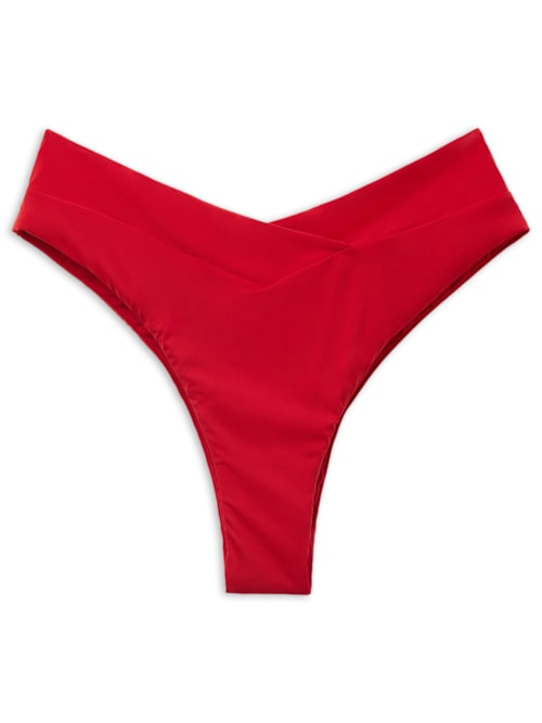 Calcinha De Biquíni Brasileira Cintura Alta Indonésia – Vermelho