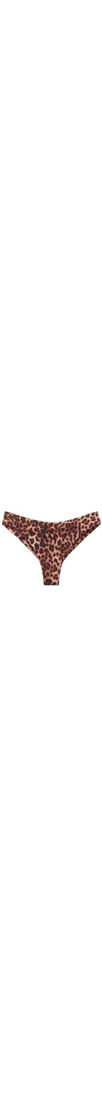 Calcinha De Biquíni Brasileira Classic Animal Print - Marrom