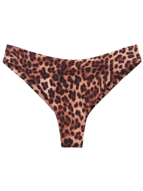 Calcinha De Biquíni Brasileira Classic Animal Print – Marrom