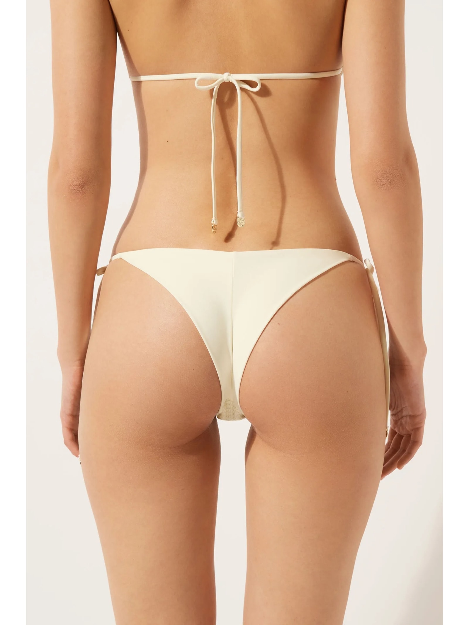Calcinha De Biquíni Brasileira Com Amarração Classic Crochet Off-White Calzedonia