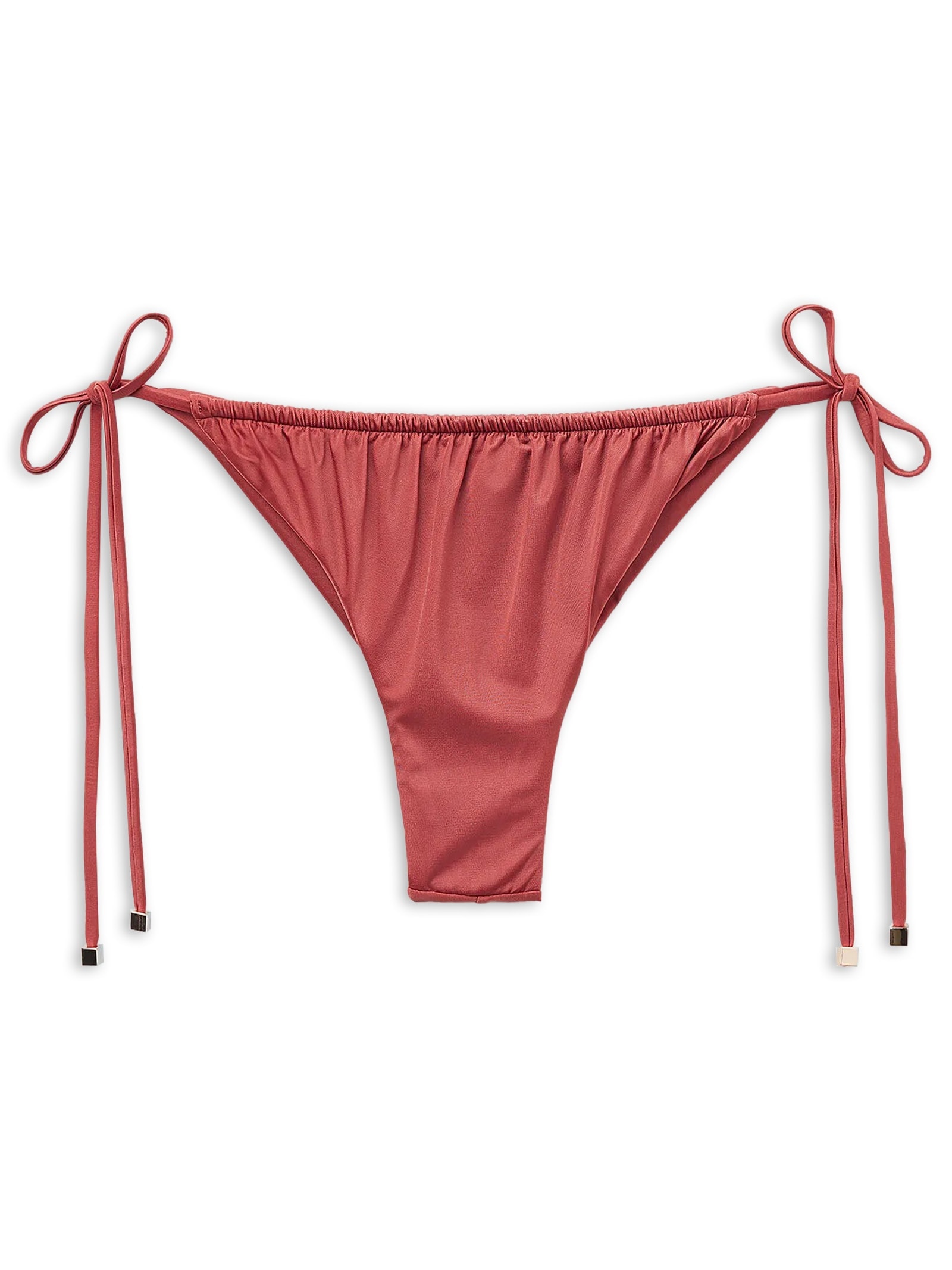 Calcinha De Biquíni Brasileira Com Amarração Shiny Satin Laranja Calzedonia