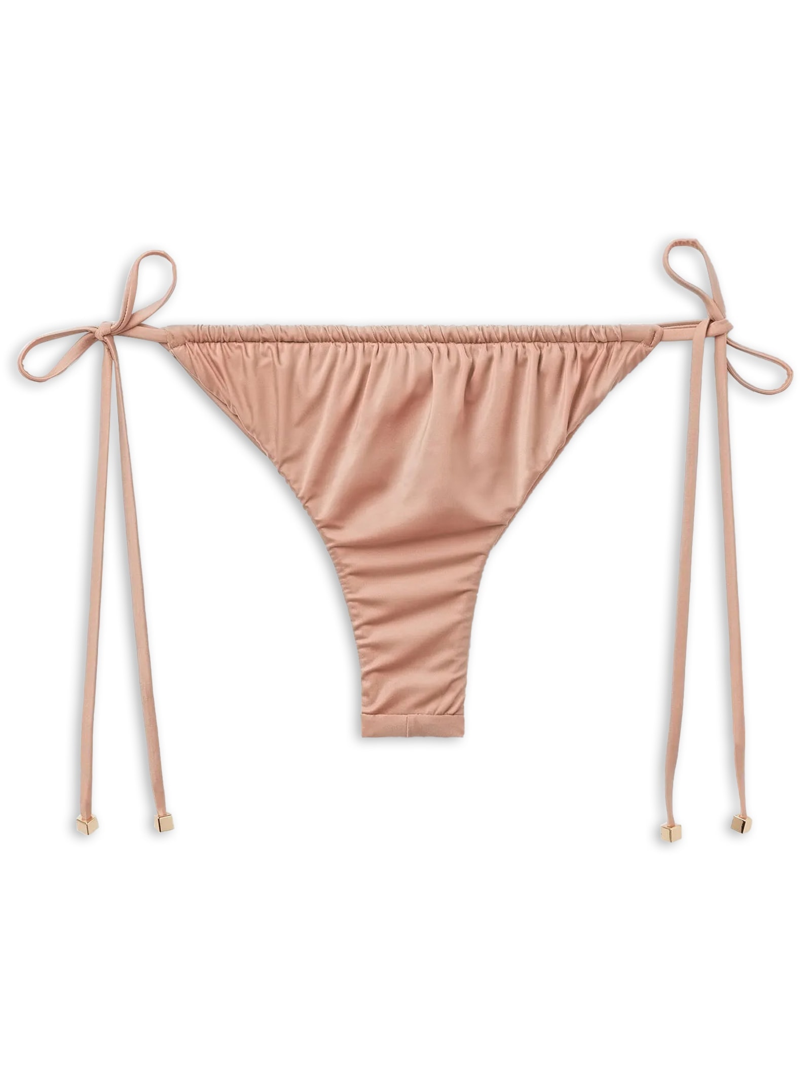 Calcinha De Biquíni Brasileira Com Amarração Shiny Satin Rosa Calzedonia