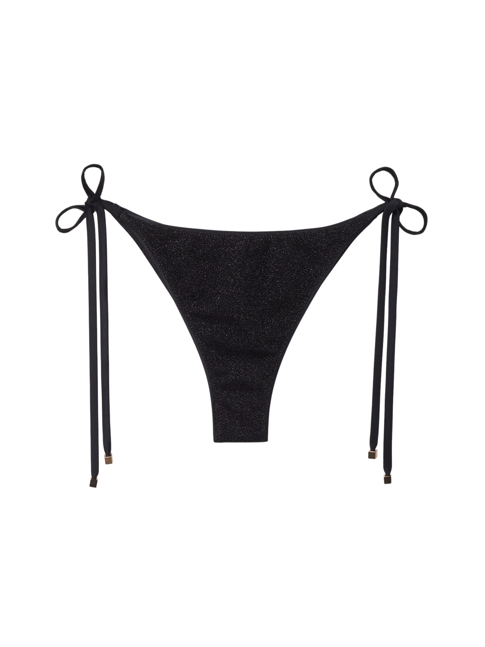 Calcinha De Biquíni Brasileira Com Amarração Sparkling Dusk Preto Calzedonia