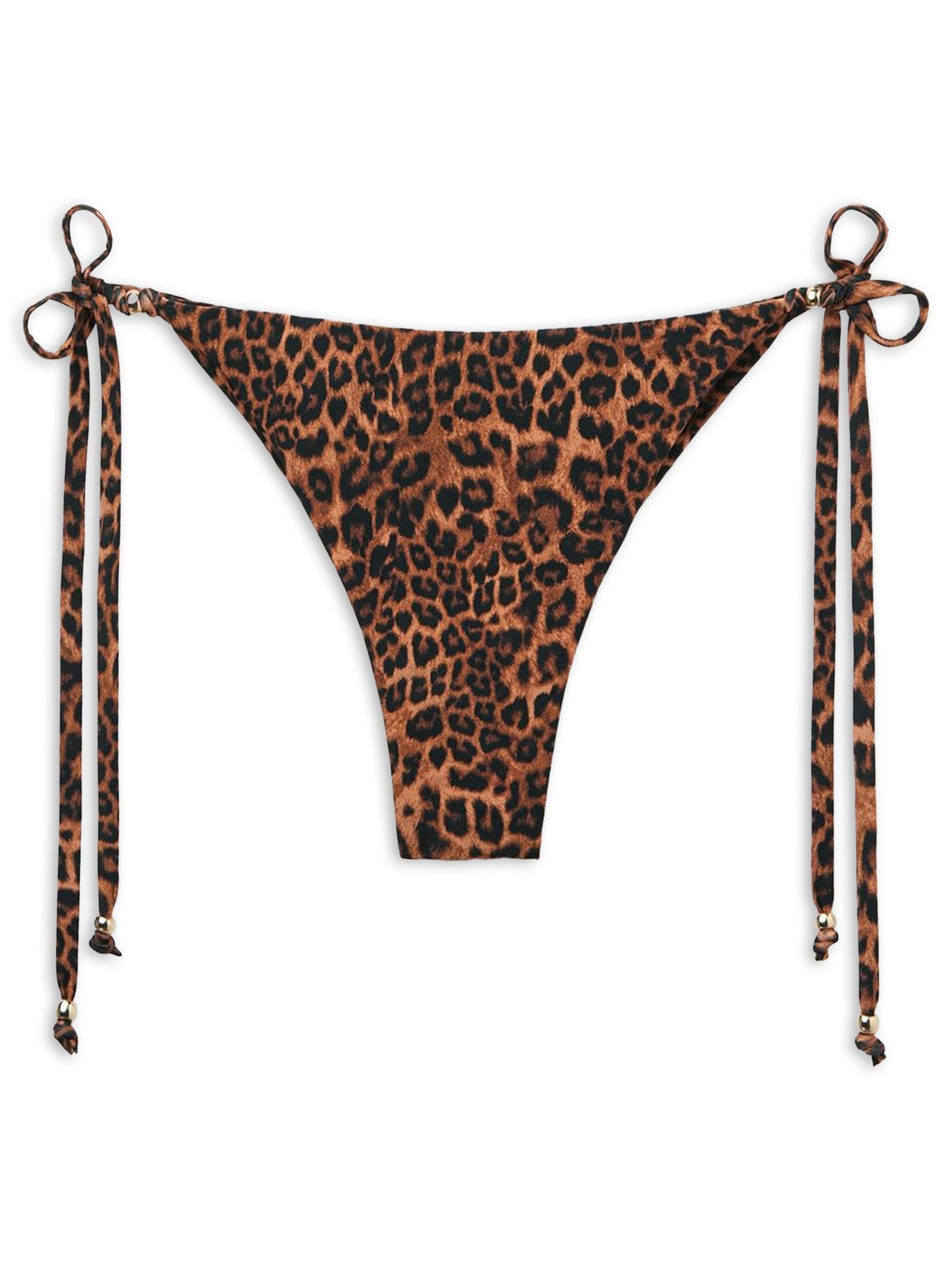 Calcinha De Biquíni Brasileira Com Amarração Wild Animalier Marrom Calzedonia