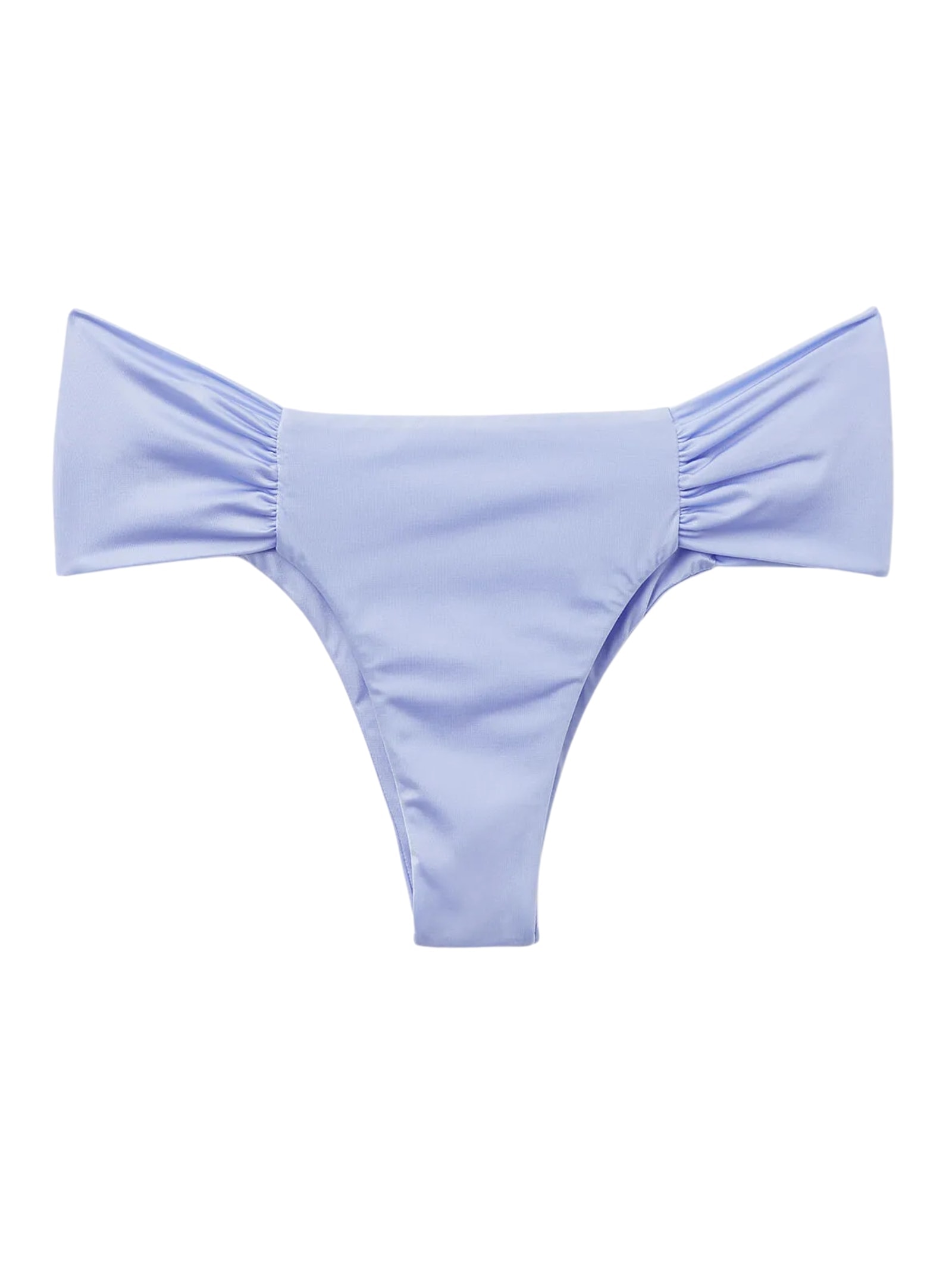 Calcinha De Biquíni Brasileira Com Drapeado Shiny Satin Azul Calzedonia