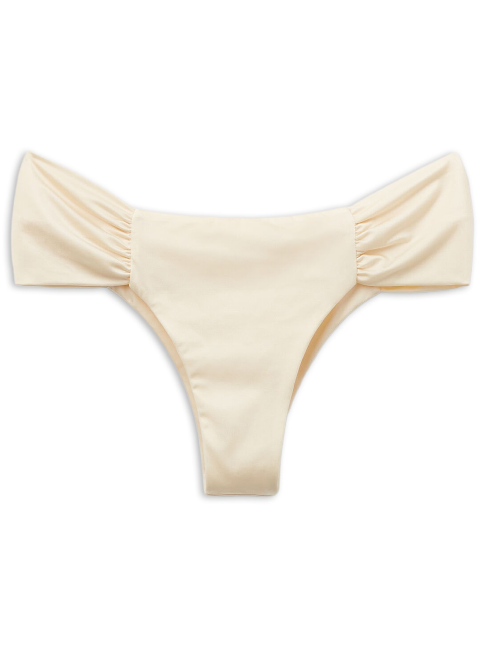 Calcinha De Biquíni Brasileira Com Drapeado Shiny Satin Off-White Calzedonia