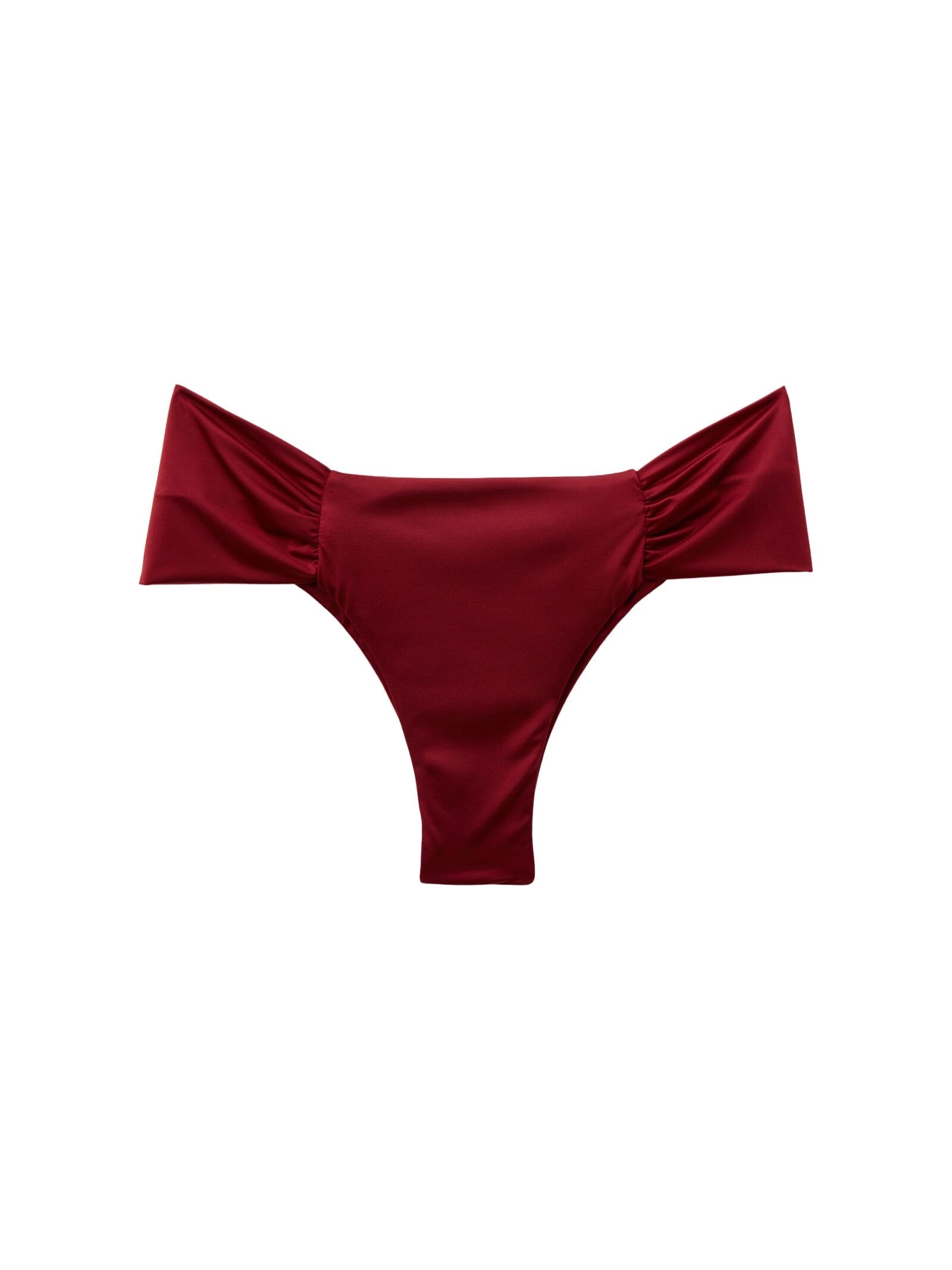 Calcinha De Biquíni Brasileira Com Drapeado Shiny Satin Vermelho Calzedonia