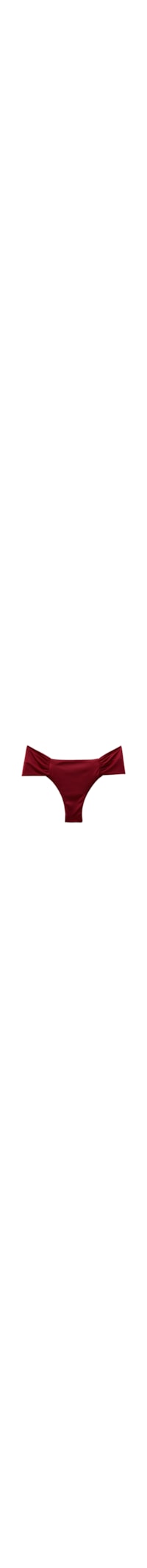 Calcinha De Biquíni Brasileira Com Drapeado Shiny Satin - Vermelho
