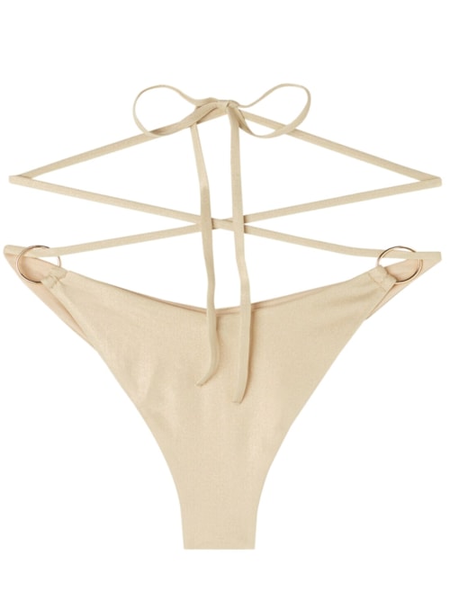 Calcinha De Biquíni Brasileira Com Laços Abu Dhabi – Branco