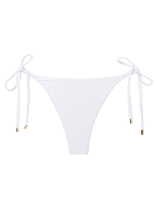 Calcinha De Biquíni Brasileira Com Laços White Waves – Branco