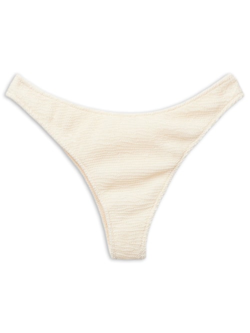 Calcinha De Biquíni Brasileira Crinkle Waves – Branco