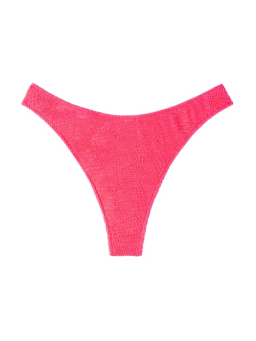 Calcinha De Biquíni Brasileira Crinkle Waves – Rosa