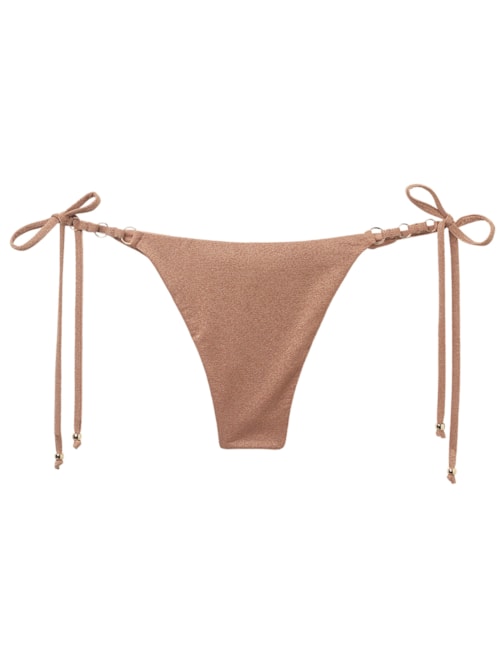 Calcinha De Biquíni Brasileira Golden Gleam – Bege