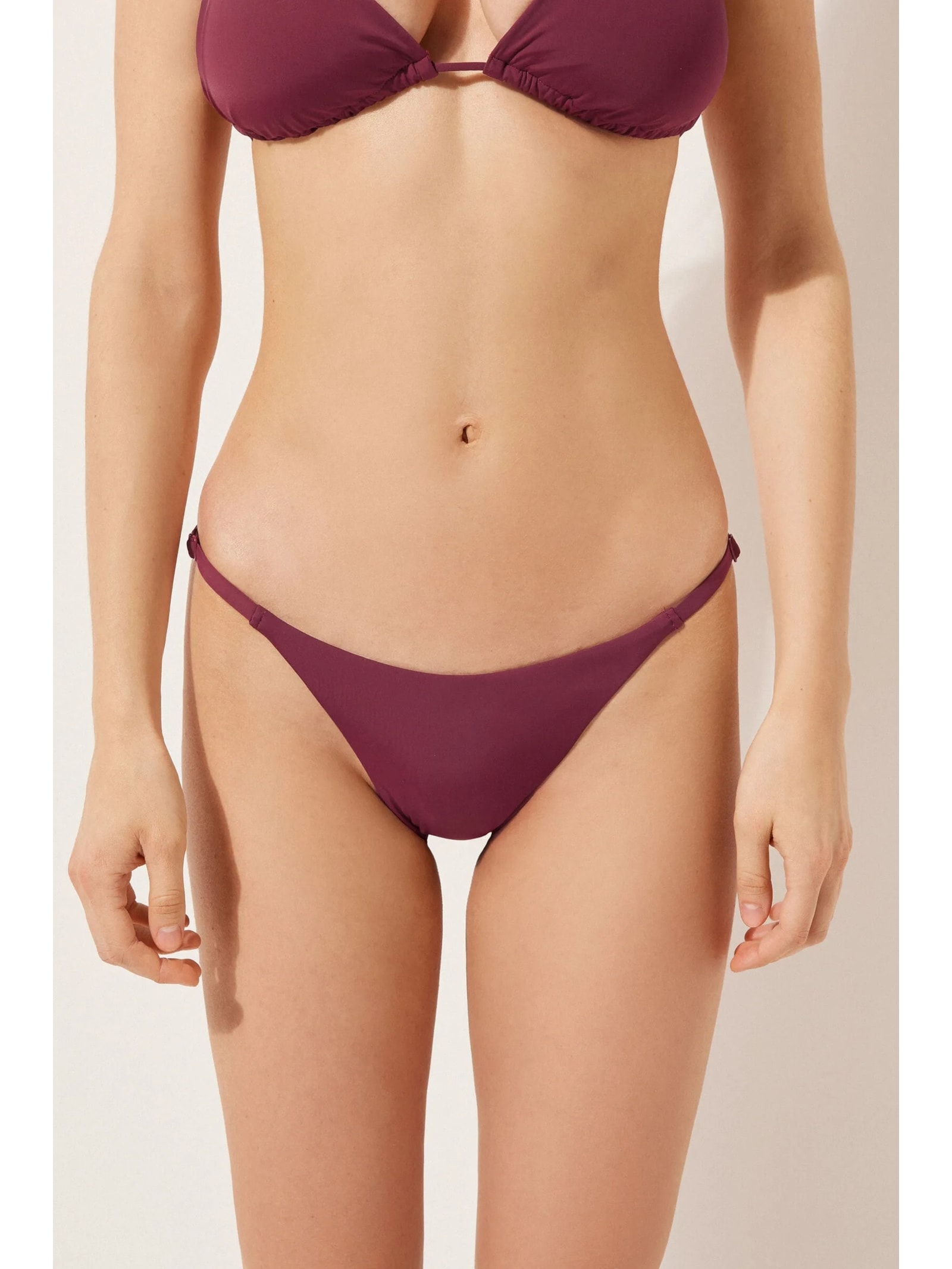 Calcinha De Biquíni Brasileira Indonésia Bordô Calzedonia