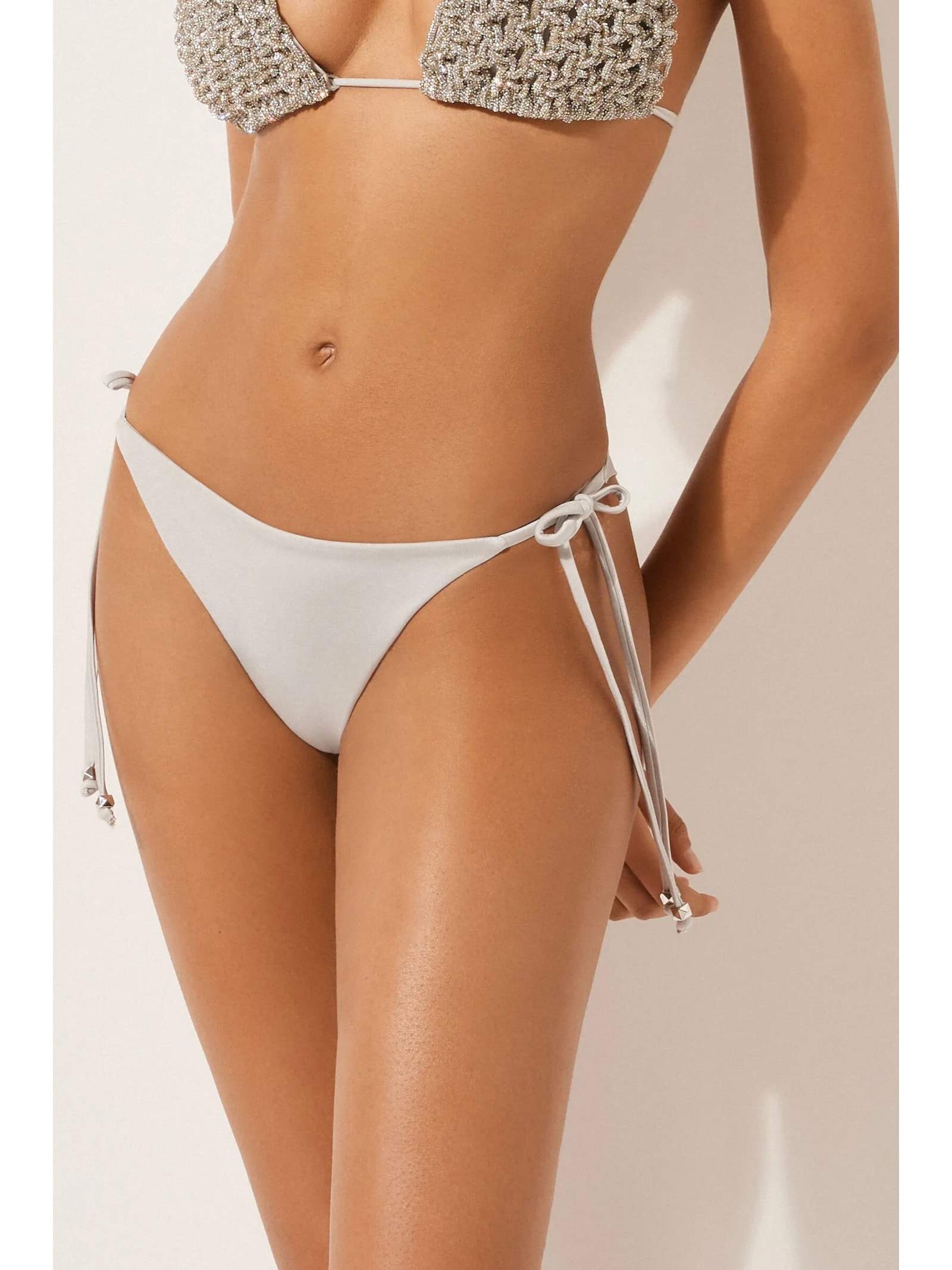 Calcinha De Biquíni Brasileira Moonlight Gleam Cinza Calzedonia