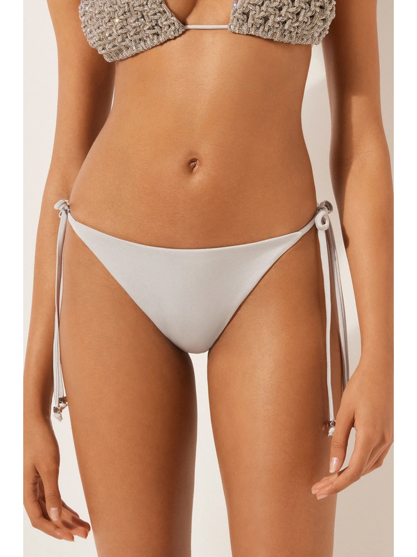 Calcinha De Biquíni Brasileira Moonlight Gleam Cinza Calzedonia