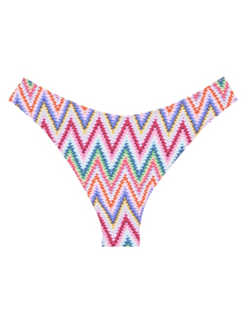 Calcinha De Biquíni Brasileira Multicolor Chevron – Rosa