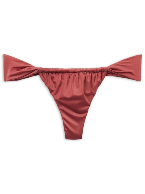 Calcinha De Biquíni Brasileira Shiny Satin – Laranja