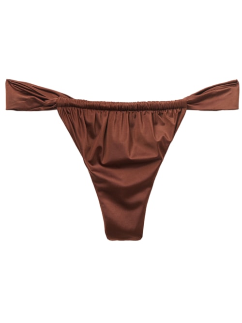 Calcinha De Biquíni Brasileira Shiny Satin – Marrom
