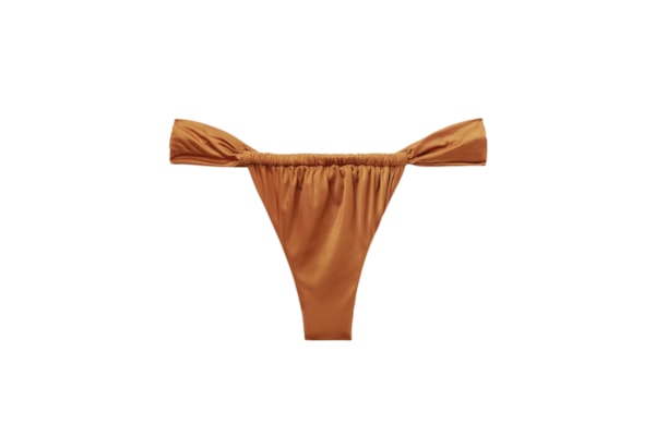 Calcinha De Biquíni Brasileira Shiny Satin - Marrom