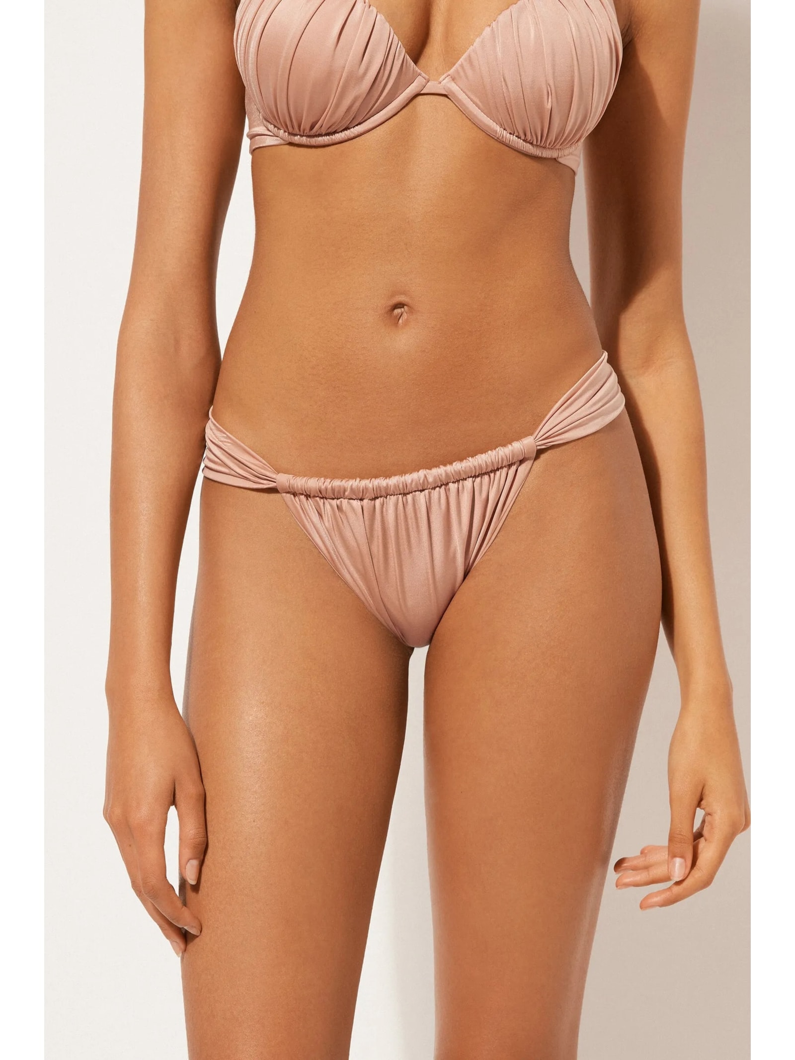 Calcinha De Biquíni Brasileira Shiny Satin Rosa Calzedonia