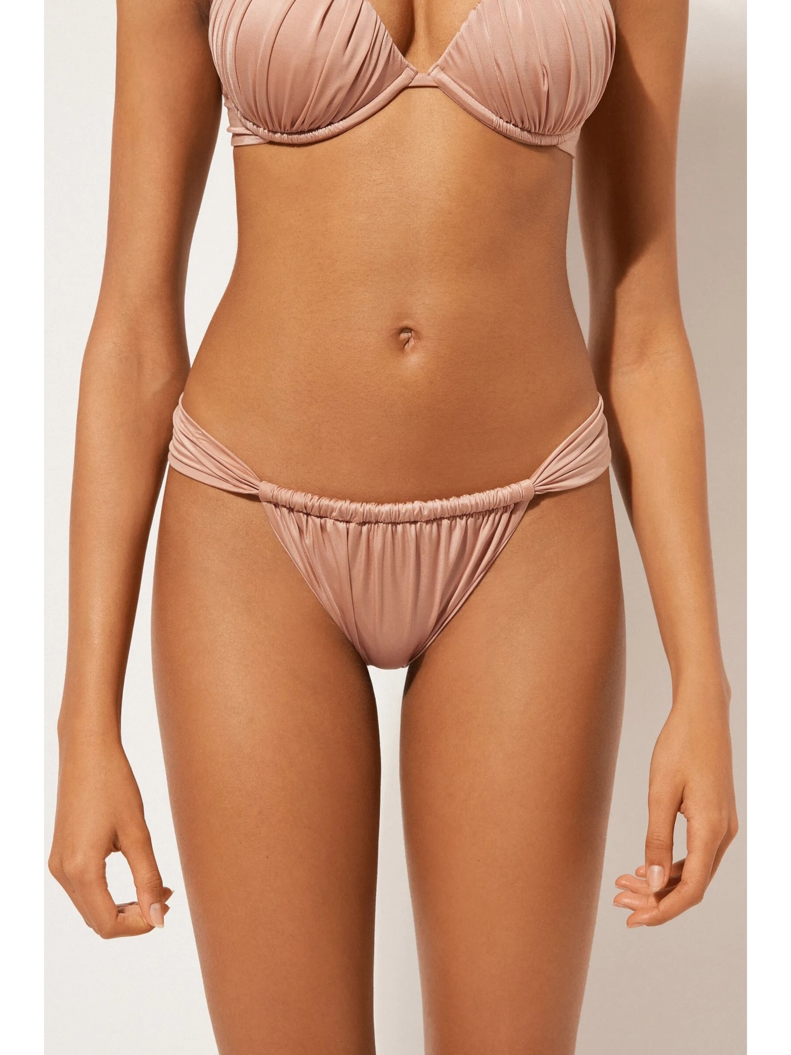 Calcinha De Biquíni Brasileira Shiny Satin Rosa Calzedonia