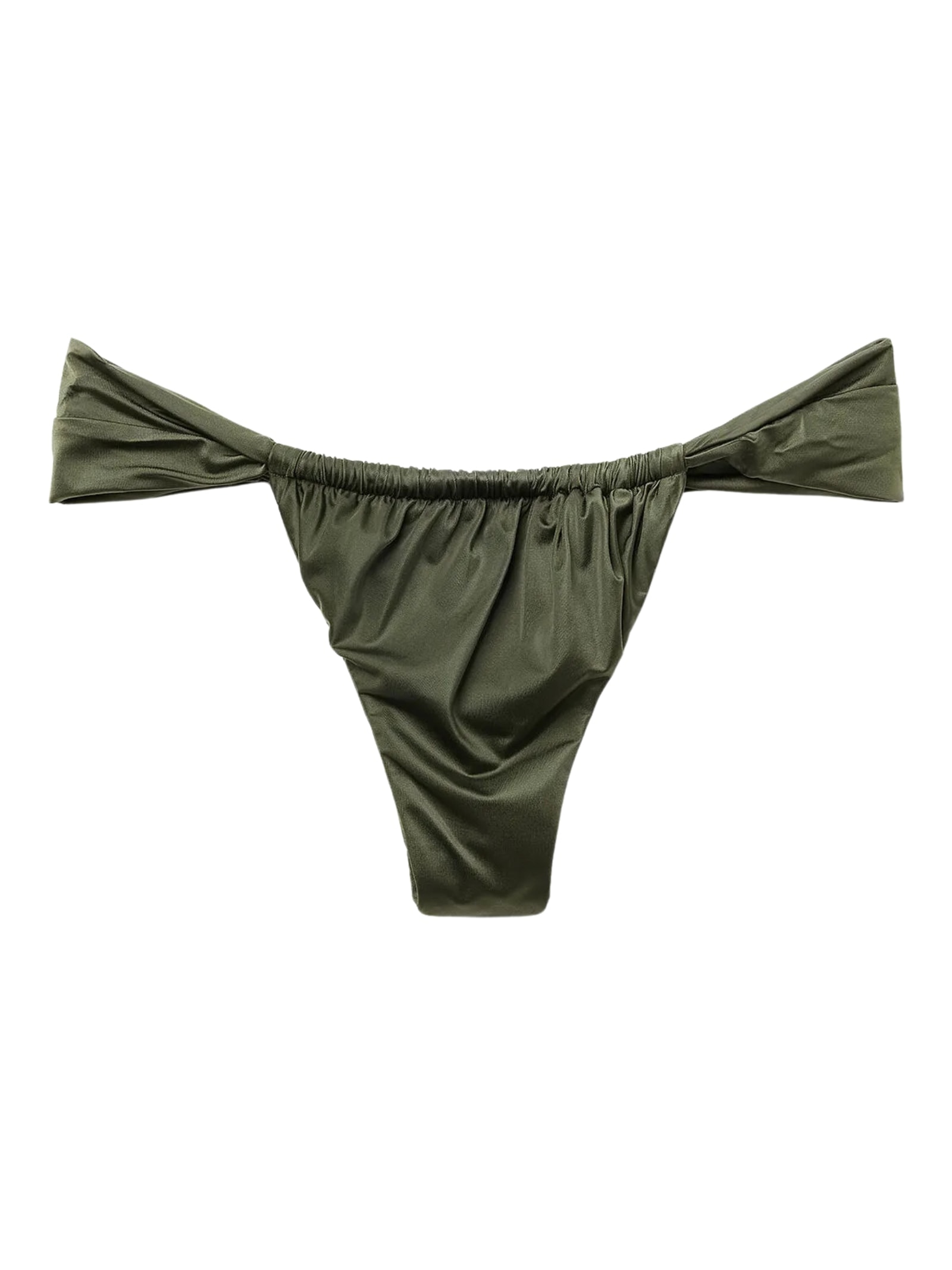 Calcinha De Biquíni Brasileira Shiny Satin Verde Calzedonia