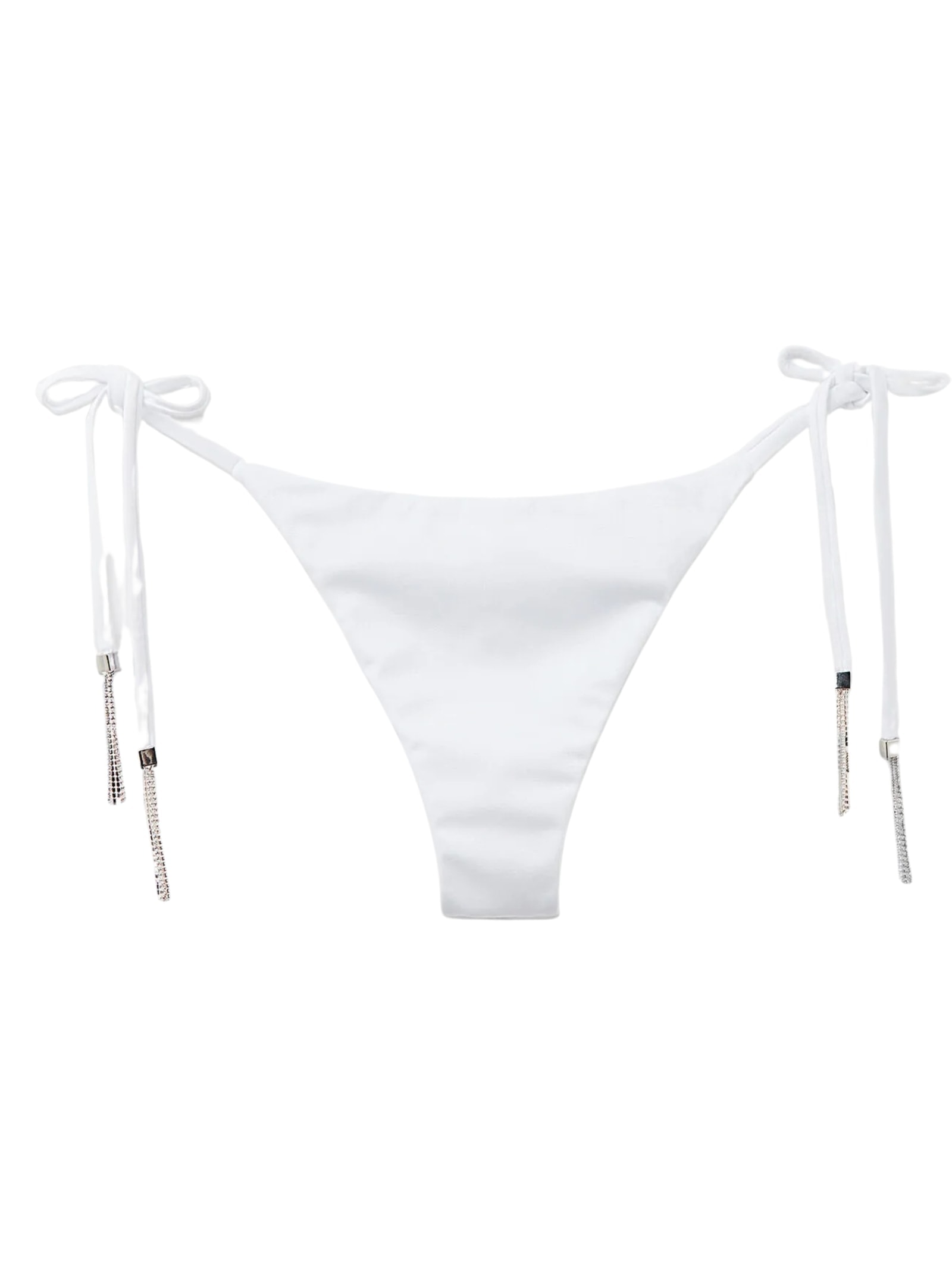 Calcinha De Biquíni Brasileira Silver Sparkle Branco Calzedonia