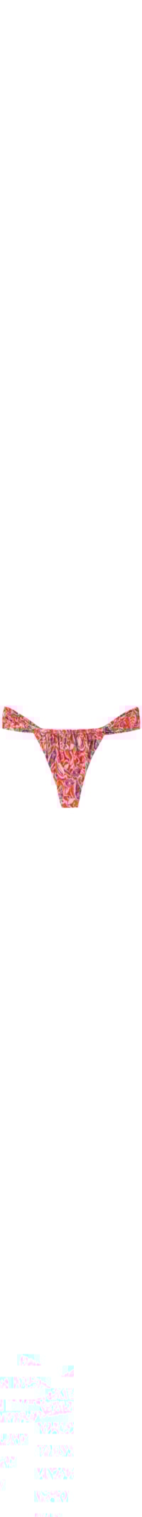 Calcinha De Biquíni Brasileira Vibrant Paisley - Vermelho