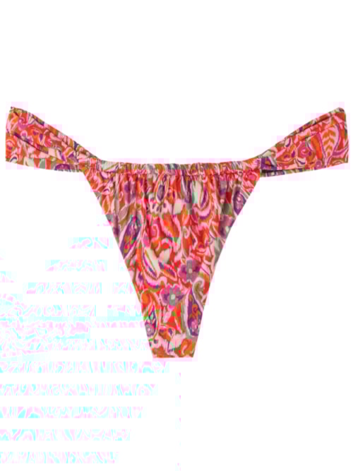 Calcinha De Biquíni Brasileira Vibrant Paisley – Vermelho