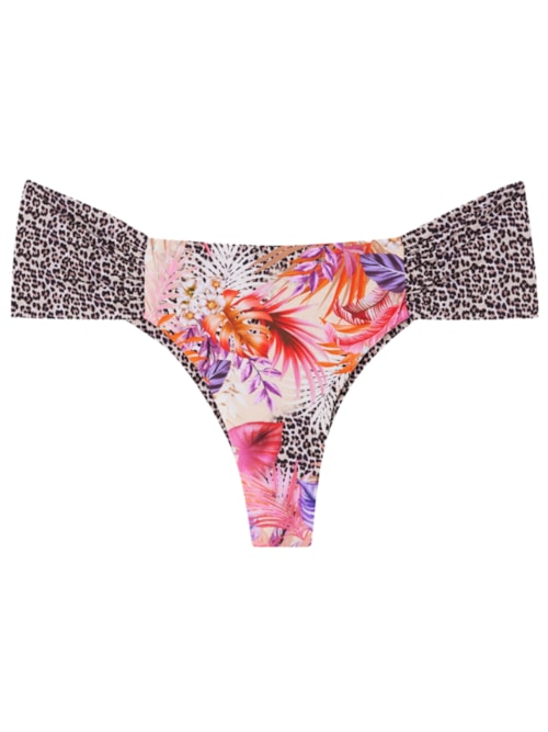 Calcinha De Biquíni Brasileira Wild Foliage – Rosa