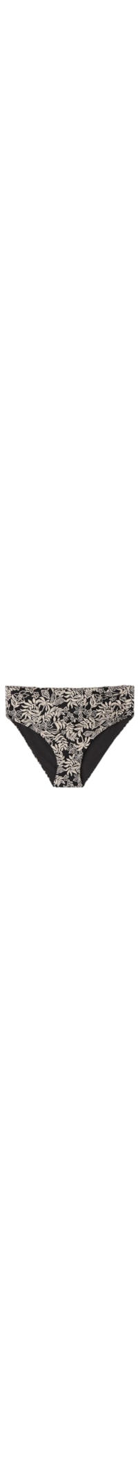 Calcinha De Biquíni Cintura Alta Botanic Black And White - Preto