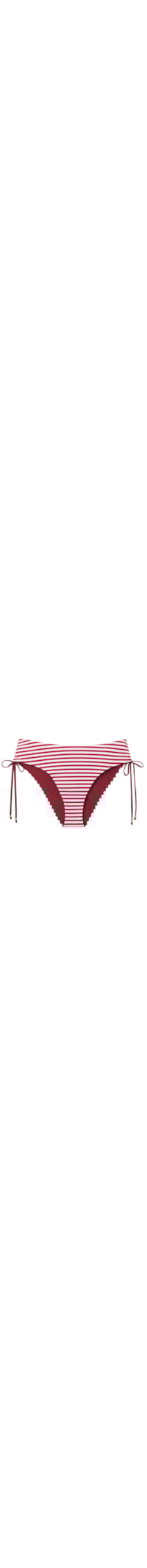 Calcinha De Biquíni Cintura Alta Nautical Stripes - Vermelho