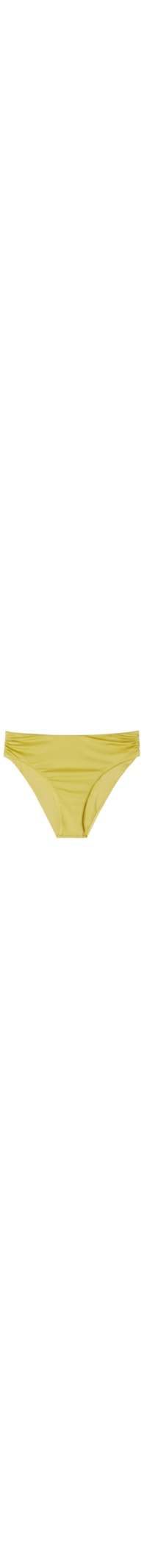 Calcinha De Biquíni Cintura Alta Shiny Satin - Amarelo