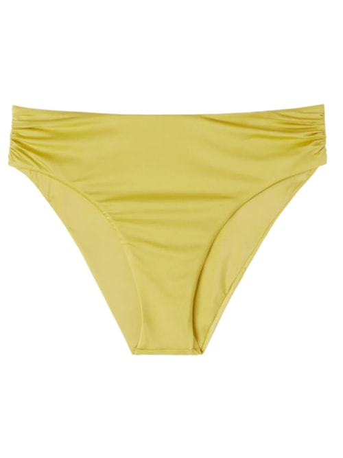 Calcinha De Biquíni Cintura Alta Shiny Satin – Amarelo