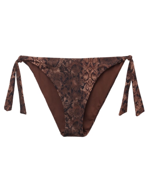Calcinha De Biquíni Com Amarração Brown Snake – Marrom