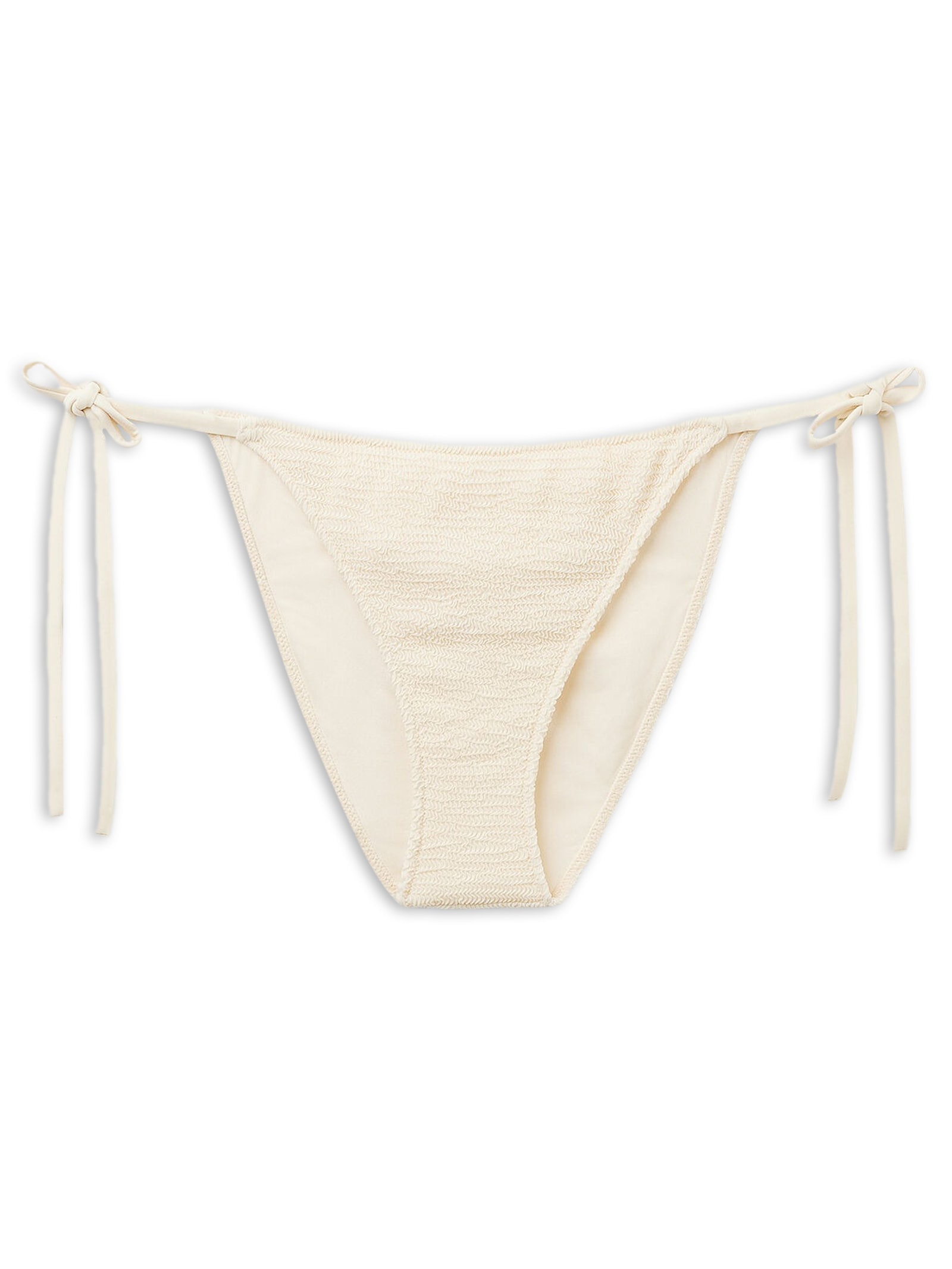 Calcinha De Biquíni Com Amarração Crinkle Waves Branco Calzedonia