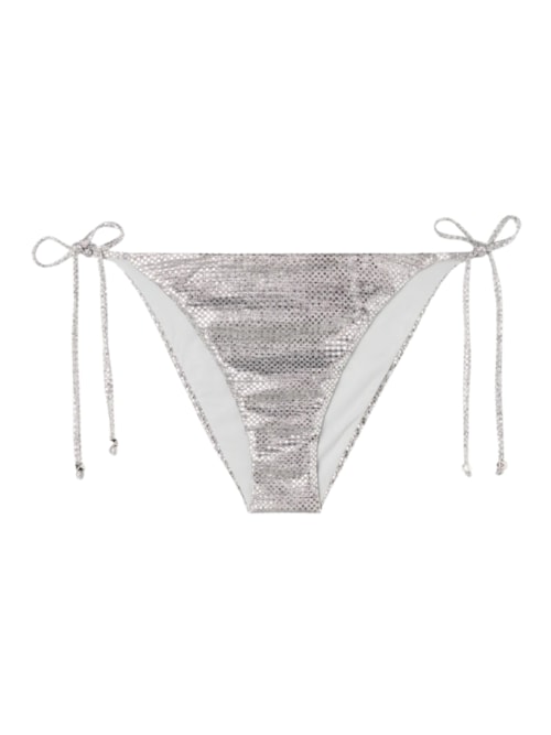 Calcinha De Biquíni Com Amarração Light Reflections – Cinza