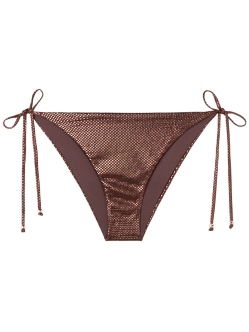 Calcinha De Biquíni Com Amarração Light Reflections – Marrom
