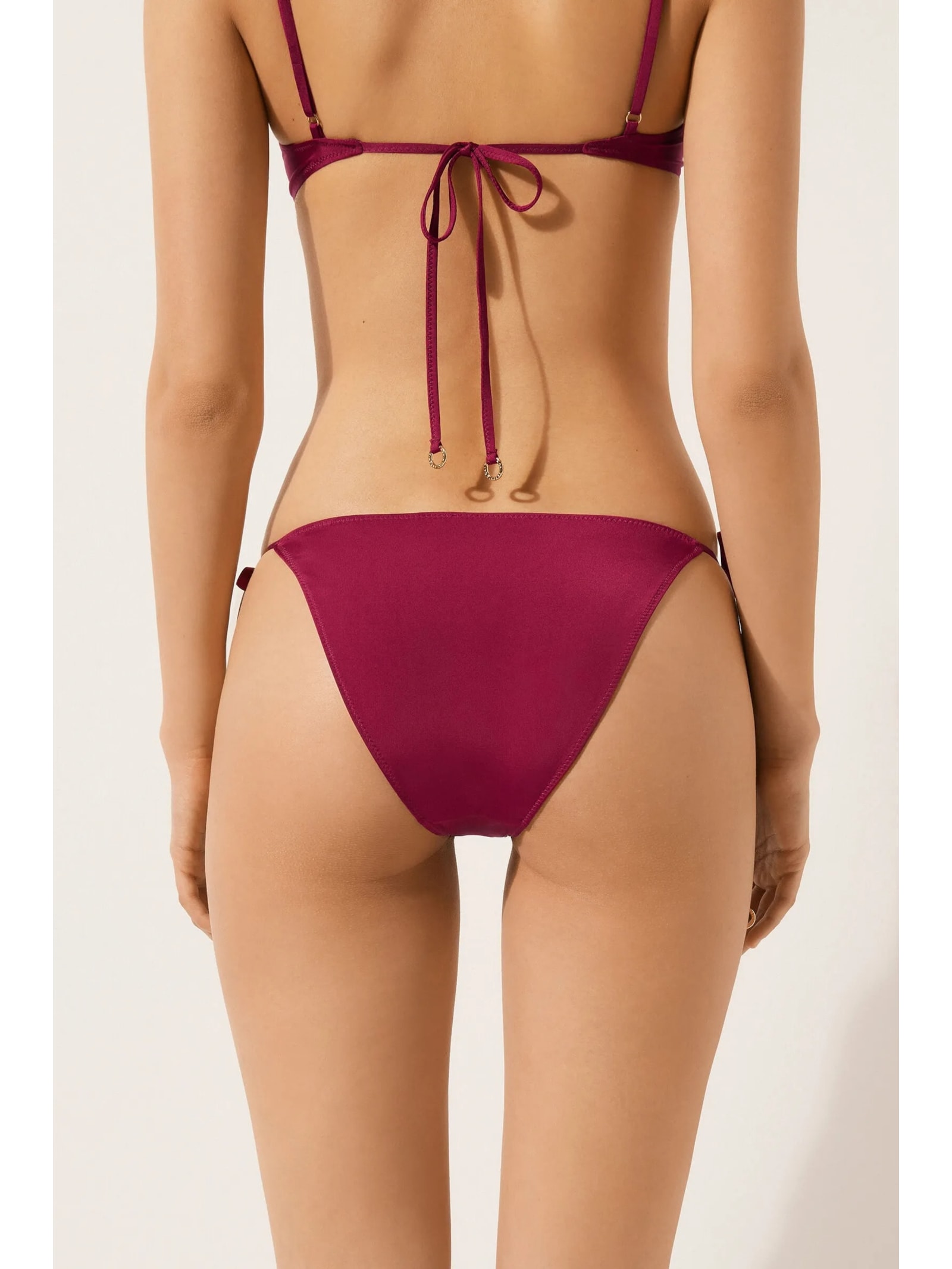 Calcinha De Biquíni Com Amarração Minimal Fit Bordô Calzedonia