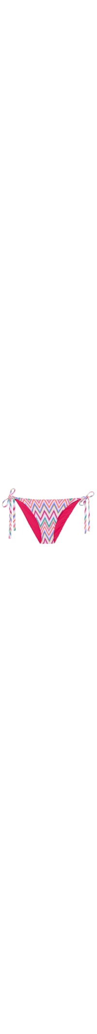 Calcinha De Biquíni Com Amarração Multicolor Chevron - Rosa