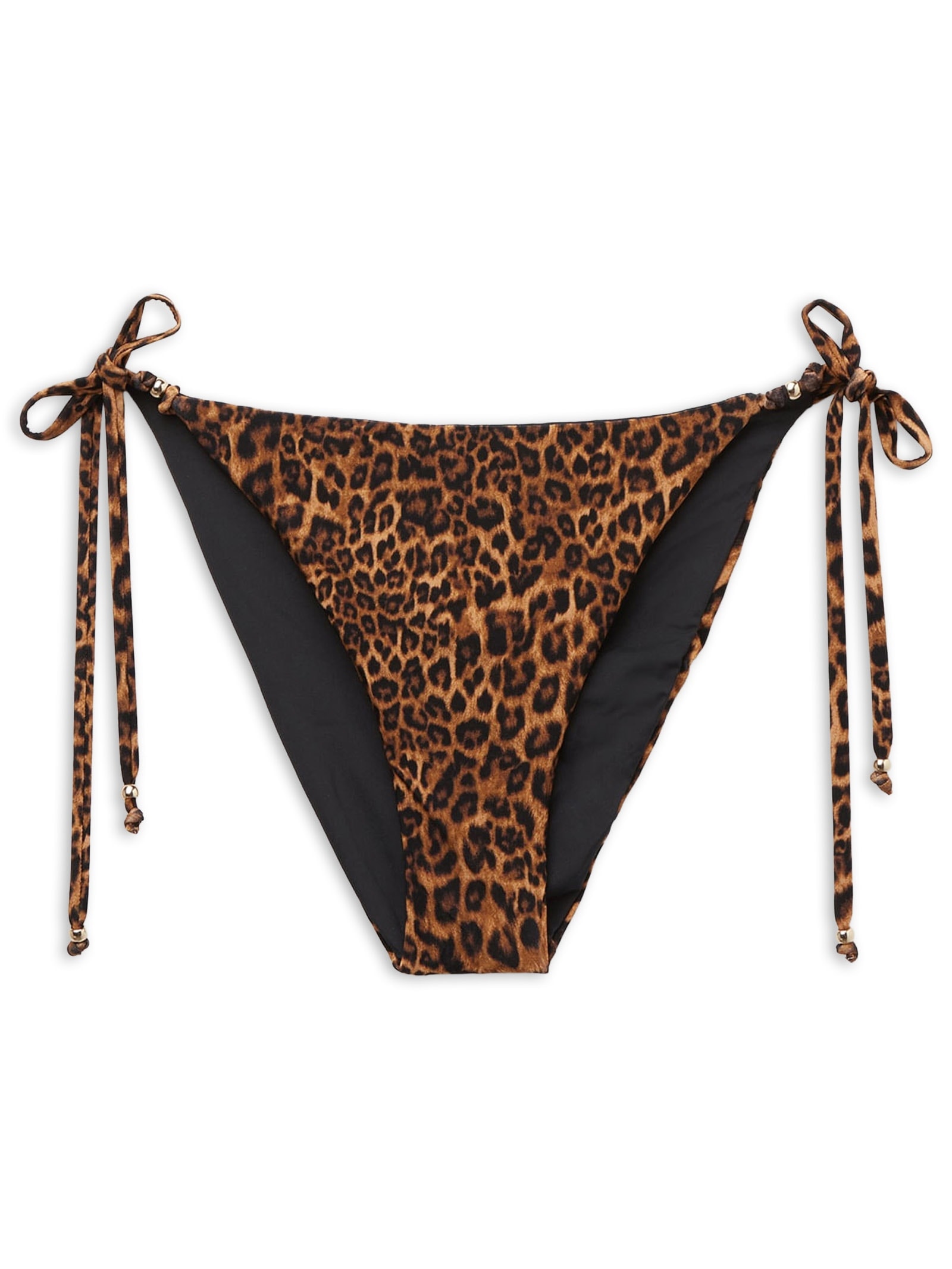 Calcinha De Biquíni Com Amarração Wild Animalier Marrom Calzedonia