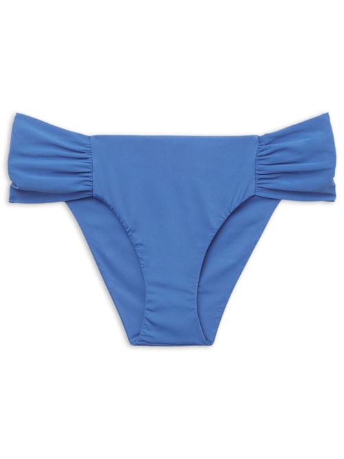 Calcinha De Biquíni Com Drapeado Indonésia – Azul